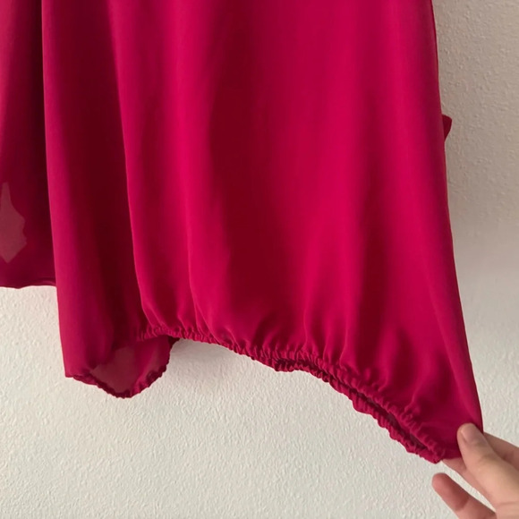 New York Company Cold Shoulder Fuchsia Top Blouse NEW L/XL Trendy Feminine - Picture 7 of 15